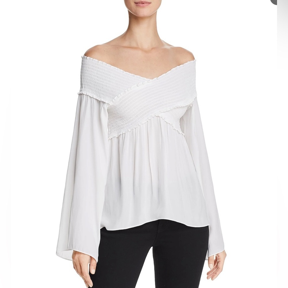 Ramy Brook Formal White Criss Cross Flowy Top - Size xs